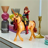 Unicorn Academy Cinder the Unicorn – 28 cm vysoký, originální jednorožec Valentina ze série Netflix, se skutečnou hřívou a ocasem, odnímatelnou uzdou a sedlem a kartáčem, pro děti od 4 let