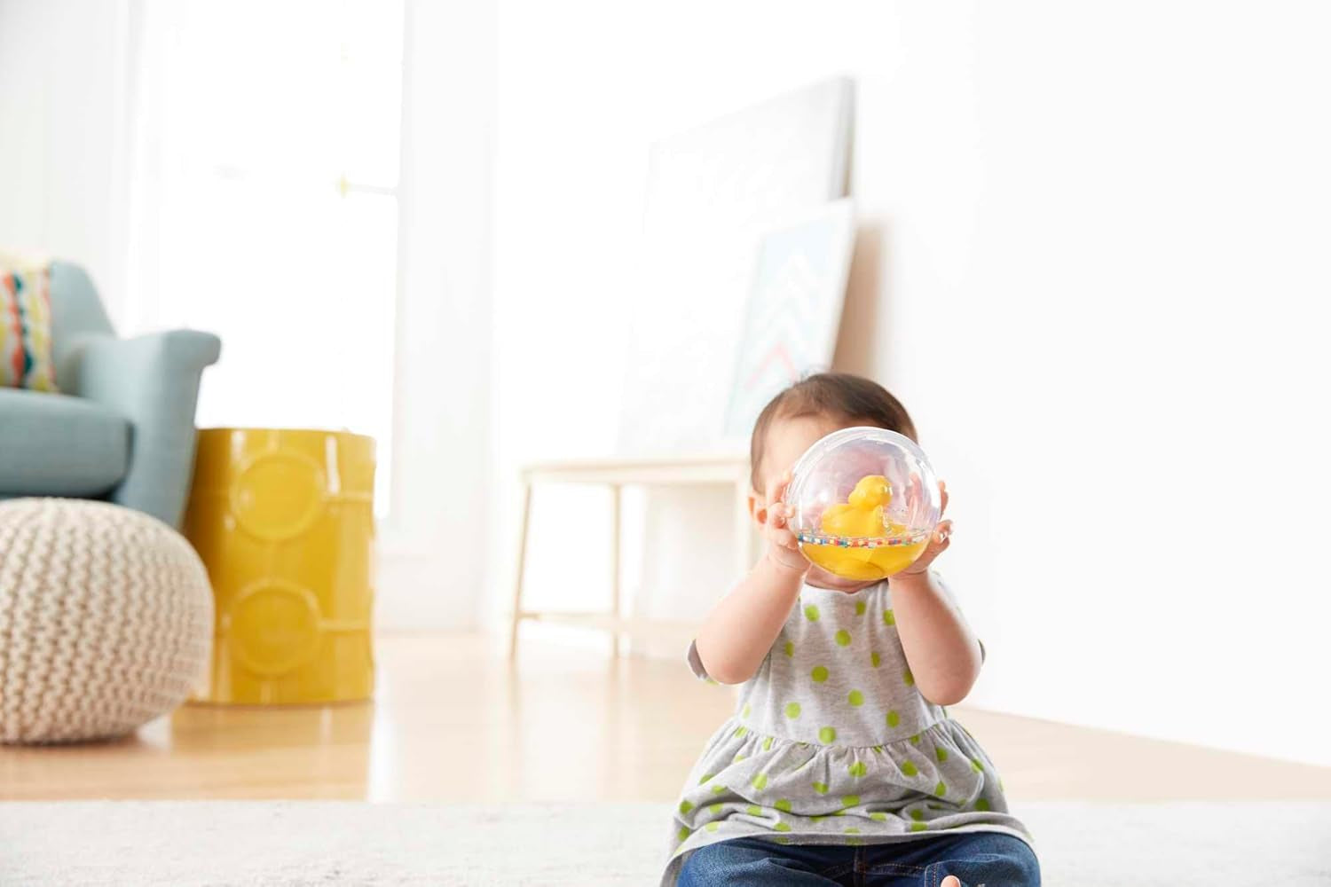 Fisher-Price WaterMates Ducky Ball, Funny Duck in Confetti Ball, Baby Toy, Play Ball, Hračka do vany, Od 3 měsíců, 75676 Baby Toys Naty Shop