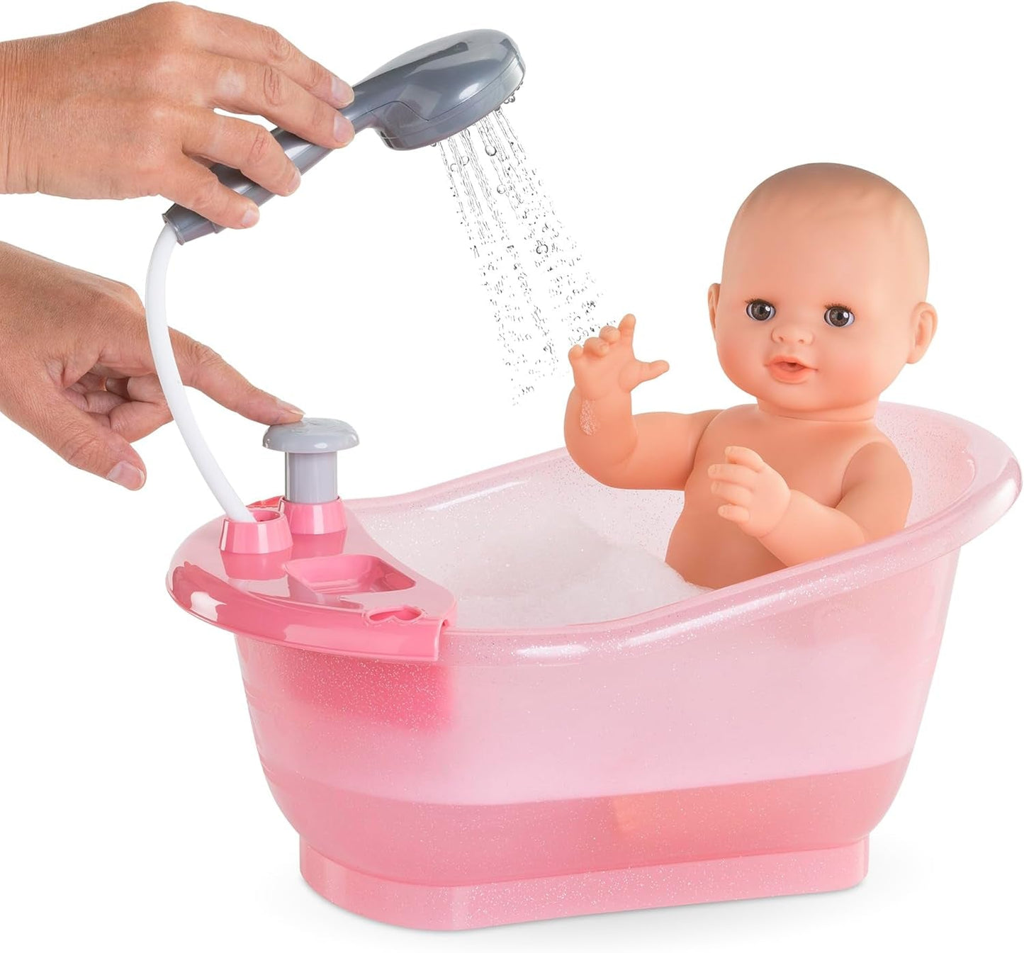 Corolle 9000141660 - Vanička Mon Grand Poupon s funkcí pumpy a gumovou kachnou pro všechny panenky 30-36 cm, 32,5 cm, od 3 let