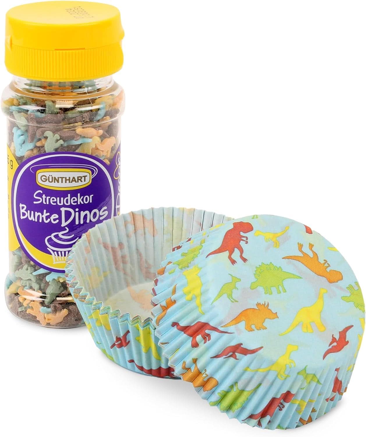 Günthart Dino set, 55 gramů + 50 papírových obalů na košíčky Sprinkles Naty Shop