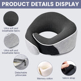 Polštář na krk Cestovní polštář z paměťové pěny Ergonomický design Polštář na krk z paměťové pěny s maskou na oči 2 špunty do uší a úložný vak Perfektní pro spaní na cestách při cestování Naty Shop Ortopedické polštáře na krk