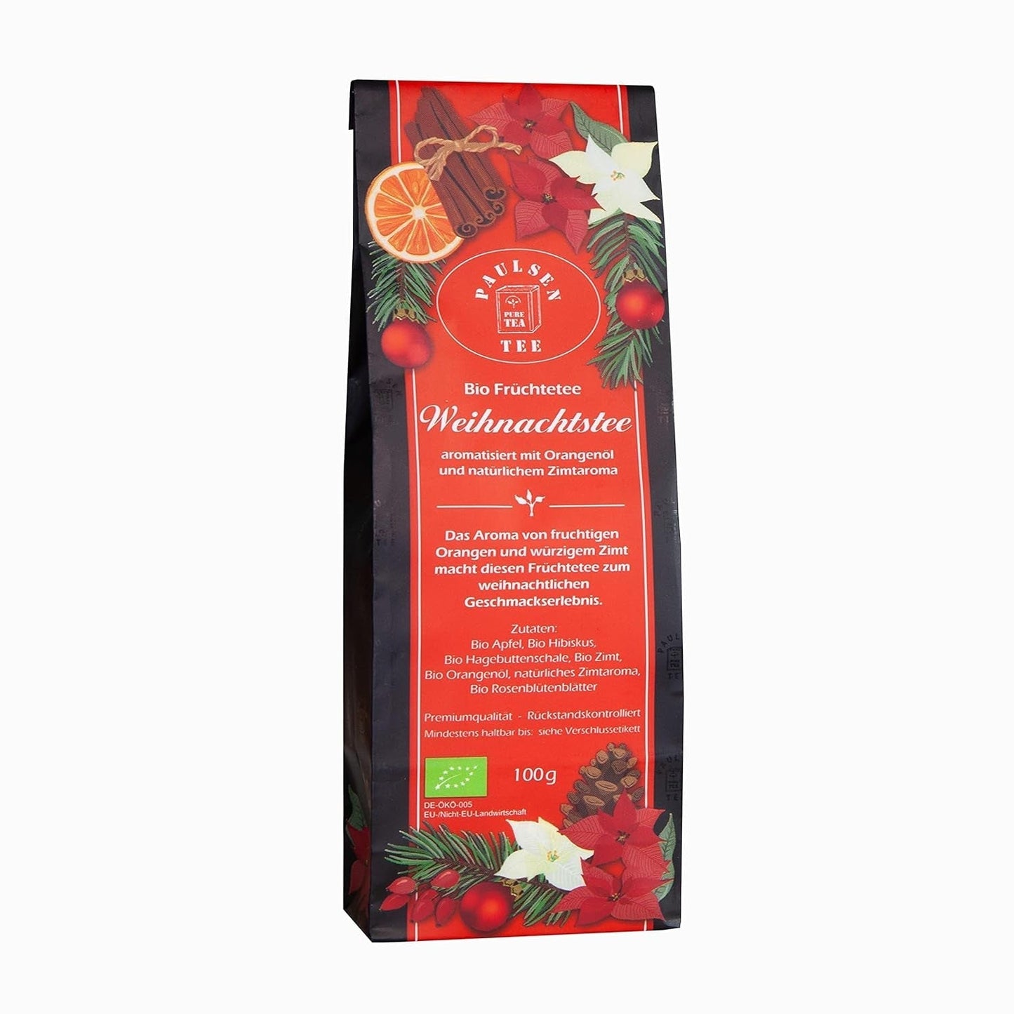 Organický vánoční čaj 10 X 100G, Paulsen Tea Ovocný čaj Kontrolovaný na zbytky
