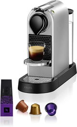 Espresso kávovar s kapslemi Nespresso XN761B Citiz&Milk | Automatický pohotovostní režim | 1260 wattů | Objem nádržky na vodu: 1 l | Tlak čerpadla: 19 bar | Stříbro