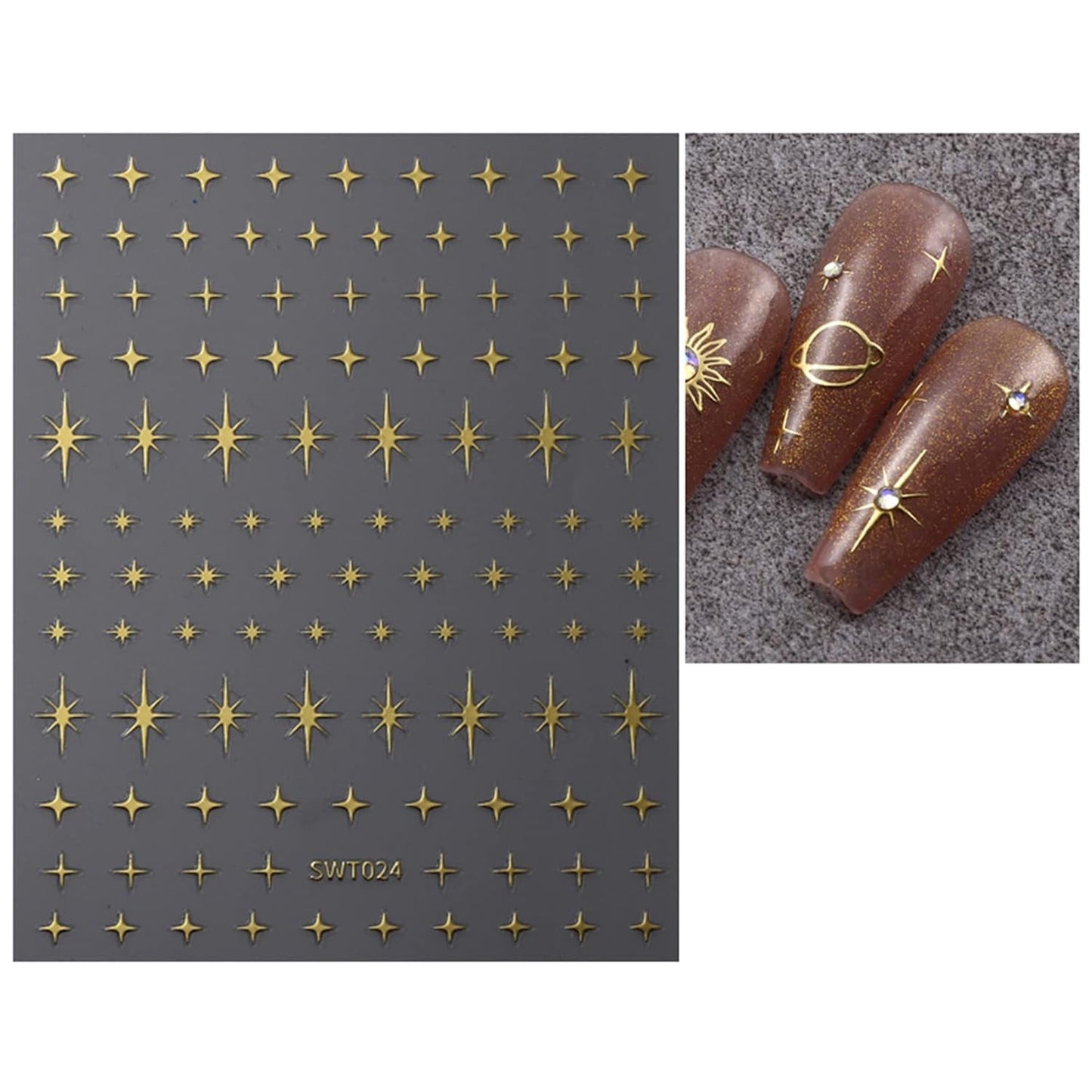JMEOWIO Nálepka na nehty Mond Stern 9 Blatt Nálepka na nehty Selbstklebend Nagelaufkleber Bunter Dekoration Nageldesign Zubehör