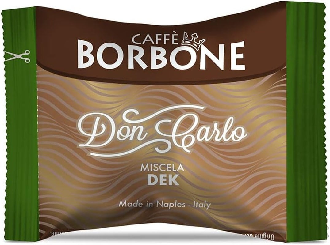 Caffè Borbone Don Carlo Dek Entkofeinierte Kaffeemischung - 50 Kapseln - Kompatibilní s Lavazza®* A Modo Mio®* Haushalts-Espressomaschinen