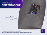 Polštář na čtení Traumnacht Cozy Back Cushion, 70 x 40 cm tmavě šedý, snímatelný a pratelný potah ze 100% polyesteru, praktická boční kapsa, certifikováno Oeko-Tex, vyrobeno podle německých norem kvality