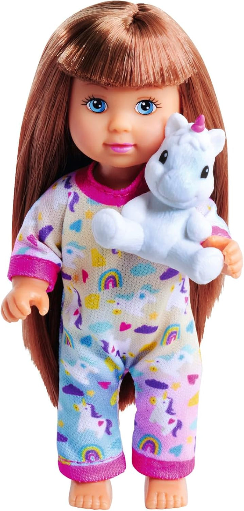 Pyžamo Simba Evi Love, 3 různé barvy, odesláno pouze jedno zboží, panenka v roztomilém pyžamu s plyšovou hračkou Unicorn, hrací panenka 12 cm, věk 3+