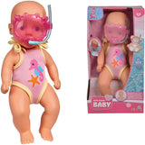 Simba 105030172 - New Born Baby koupací panenka, vinylová panenka v plavkách s plaveckými brýlemi, 30 cm, panenka, věk 3+ panenky Naty Shop