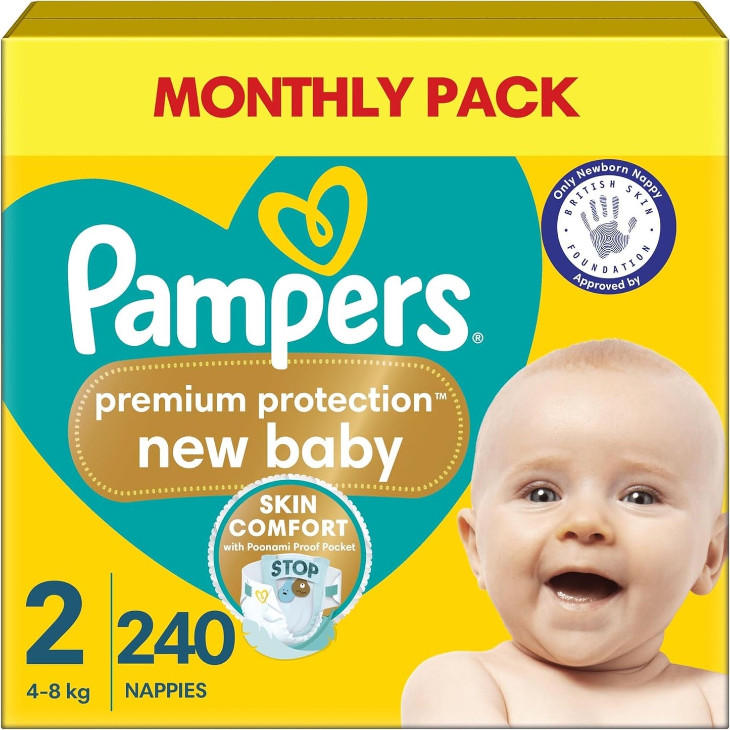 Pampers New Baby velikost 1 Novorozenec 2-5 kg ​​​​Přepravní balení, balení 4 ks (4 x 23 kusů)