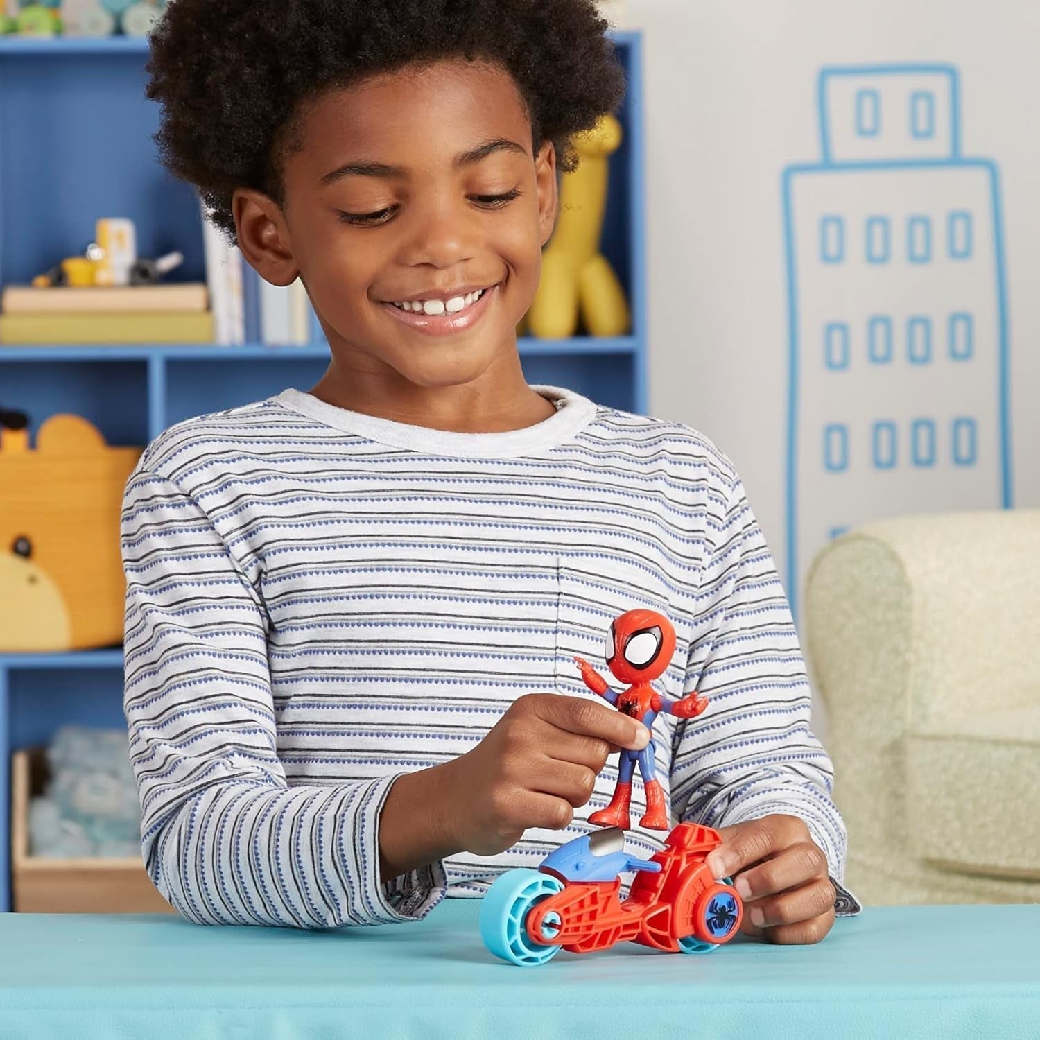 SPIDEY a JEHO ÚŽASNÍ PŘÁTELÉ Hračka na motorku Marvel Spidey pro chlapce a dívky od 3 let Akční figurky Naty Shop