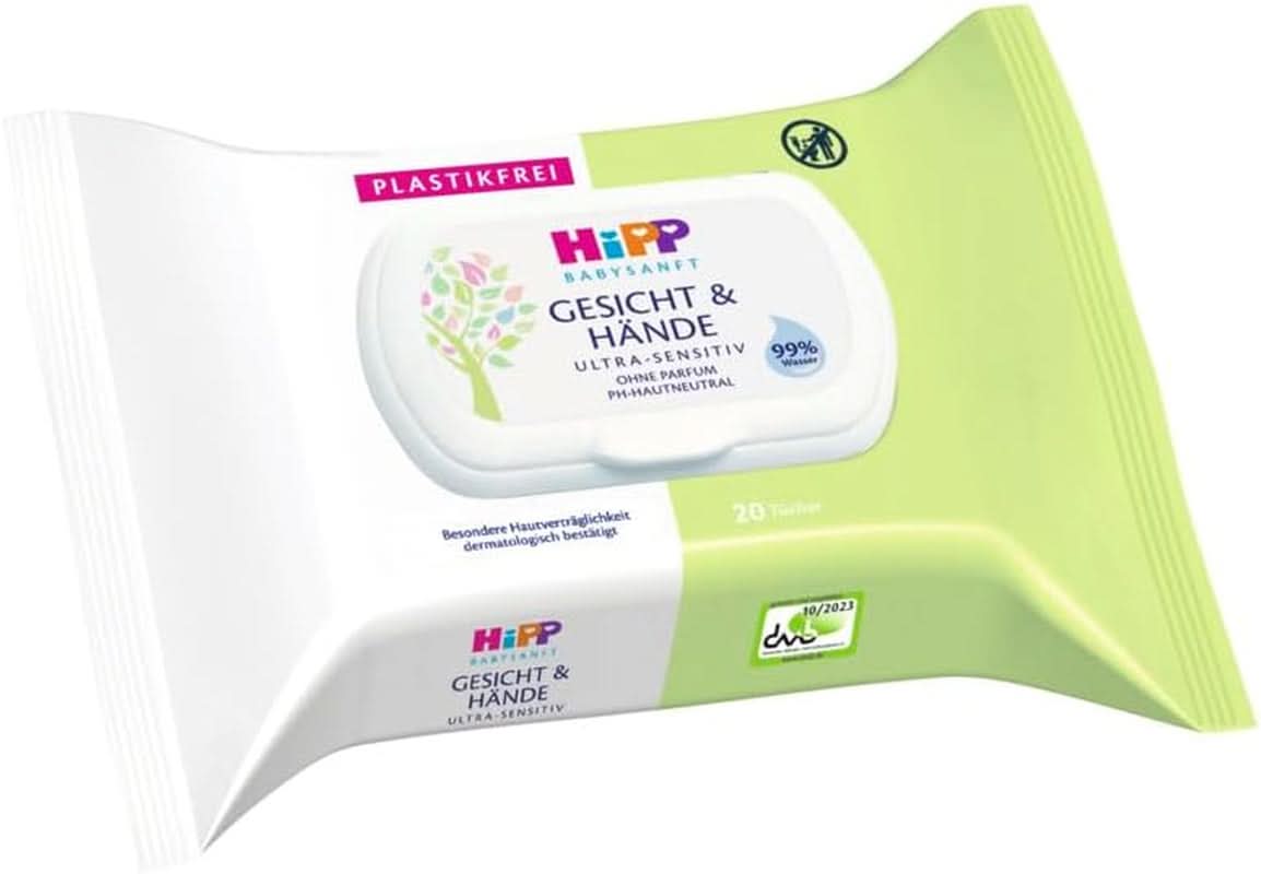 HIPP Babysanft Gesicht & Handtücher, Feuchttücher 12X 20 Stück. Obchod Naty