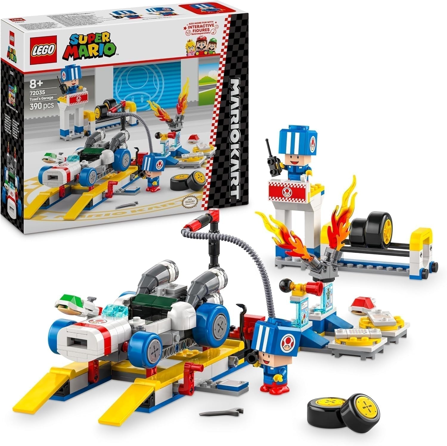 LEGO Super Mario: Mario Kart – Toad's Workshop, Nintendo postava, Přizpůsobitelná hračka, Dobrodružná sada, Dárek pro chlapce, dívky a hráče 8 let 72035 Stavebnice Besuche den LEGO-Store Výchozí název