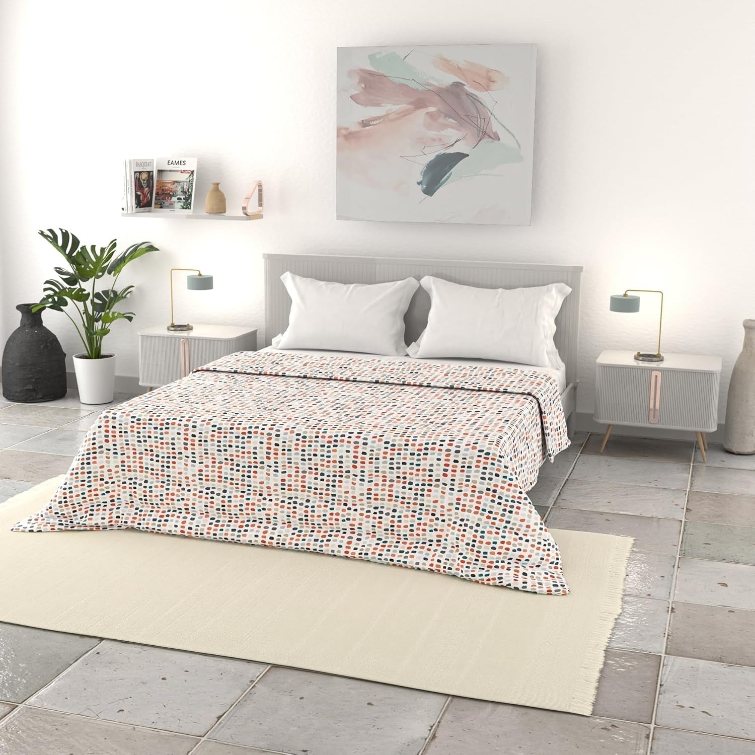 Italské povlečení Základní letní přikrývka z mikrovlákna s potiskem 250X240Cm Kruhové přikrývky a přikrývky Náčrt Naty Shop 250X240Cm