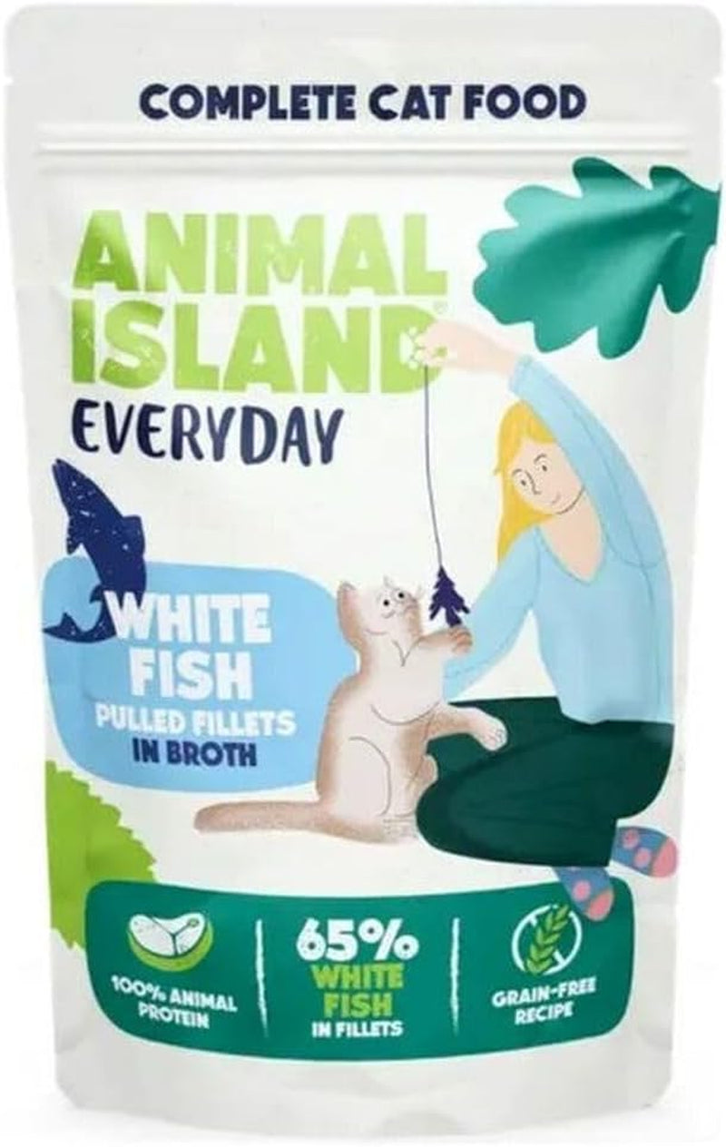 Nassfutter Alleinmenü Katze Adult Filets Kabeljau in Brühe Hoher Feuchtigkeitsgehalt Packung, 12 x 85 g