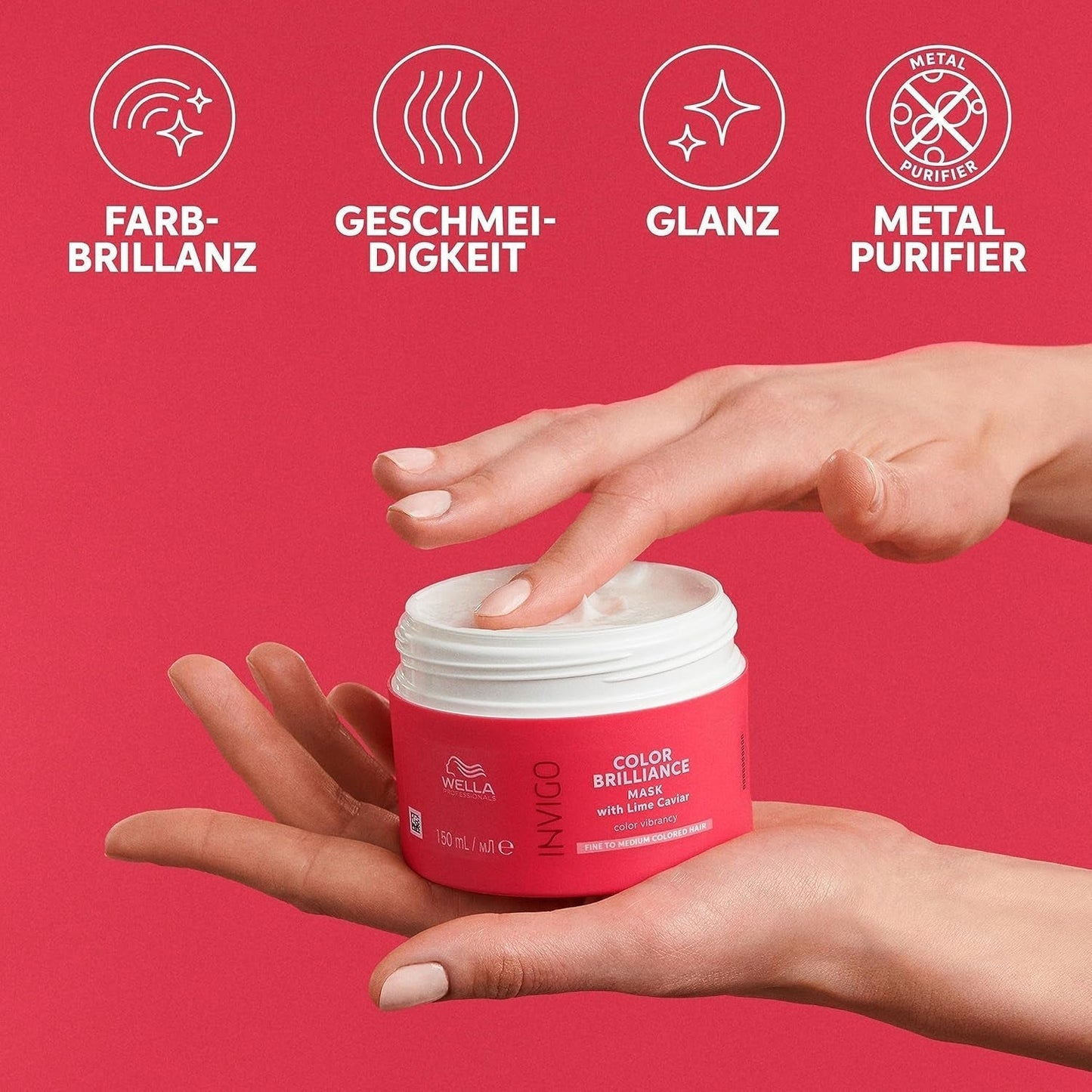 Wella Professionals Invigo Color Brilliance – Šampon, kondicionér a maska na ochranu barvy pro jemné a husté barvené vlasy – s vitamínem E, antioxidanty a nízkým pH – vyhlazující a vyživující Naty Shop Hair Mask