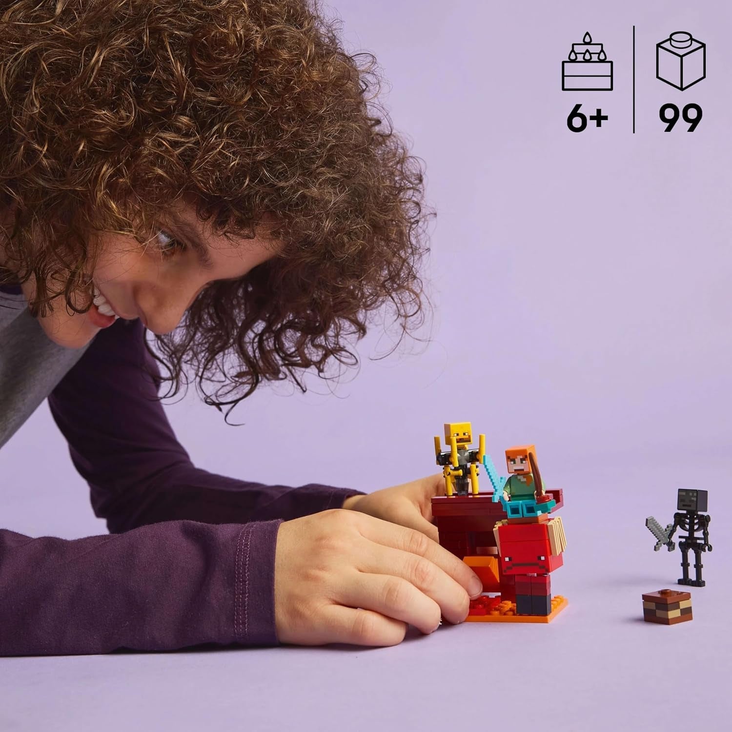 LEGO Minecraft Lava Duel of the Deep, Hračka pro fanoušky videoher, Pevnost s minifigurkami včetně Alex, Skeleton Wither, Lohe a Strider, Dárek pro dívky a chlapce 6 let staré 21266 Stavebnice Beuche den LEGO-Store