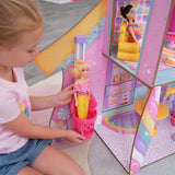 Dřevěný domeček pro panenky Kidkraft Candy Castle s nábytkem a doplňky, domeček pro lamu jednorožce, zvedák na zmrzlinový dort a gumové křeslo pro panenky, hračka pro 3 roky, 20242 domečky pro panenky Naty Shop