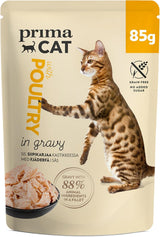PrimaCat - Klasické mokré krmivo pro kočky, příchuť ptáček v omáčce, 28 x 85 g