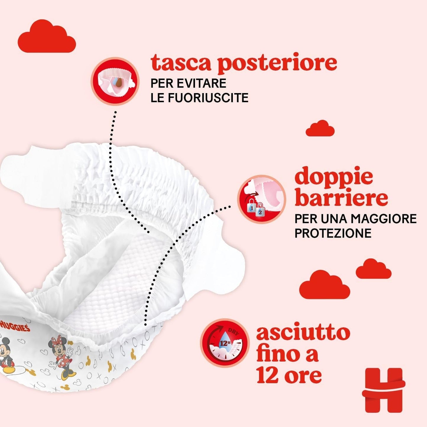 Plenky Huggies Ultra Comfort/Little Movers, velikost 3 (4–9 kg), design Disney, savé, plná ochrana, počet 126