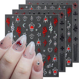 JMEOWIO Nálepka na nehty Mond Stern 10 Blatt Nálepka na nehty Selbtklebend Nagelaufkleber Dekoration Nageldesign Zubehör