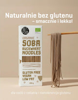 DIETNÍ JÍDLO Bio Buchweizen Soba Nudeln Lebensmittel Těstoviny Veganské Bezlepkové Lactosefrei Sojafrei Nudeln pro vegetariány a vegany 250 gramů