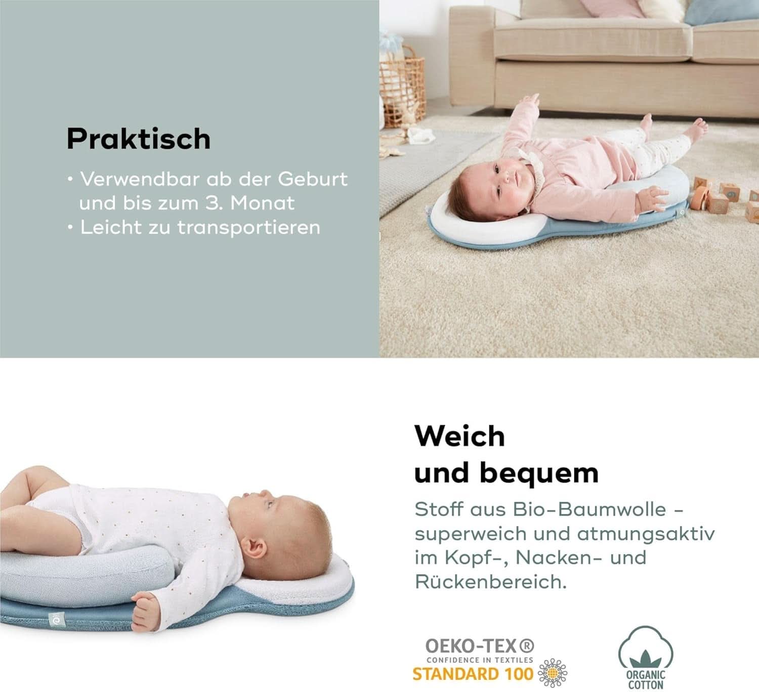Babymoov Cosydream Mosaic polohovací polštář pro miminka k úlevě od koliky a prevenci plagiocefalie, 0-3 měsíce Příslušenství Jídlo a kojení Bebe Naty Shop