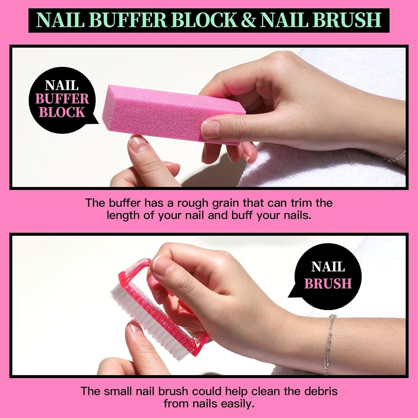 Sada na manikúru FANDAMEI, Buffer Für Nägel, Nagelfeile 100/180, Nagelfeilen Für Gelnägel, Nagelhautschieber, Buffer Für Gelnägel, Feilen Für Gelnägel, Nagelzange, Nagelfeilen Set, Maniküre & Pedicure Set