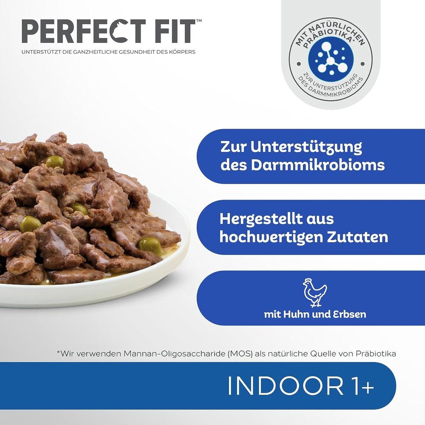 PERFECT FIT™ Sáčky pro kočky, vnitřní, s kuřecím masem, 12 x 85 g