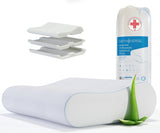 Ortopedický polštář ORTHOVERSE - polštář na podporu krku, polštář na spaní, polštář, polštář z paměťové pěny, polštář, polštář proti bolesti krku - výškově nastavitelný, potah z aloe vera, zdravotní pomůcka Krční ortopedické polštáře Naty Shop 1