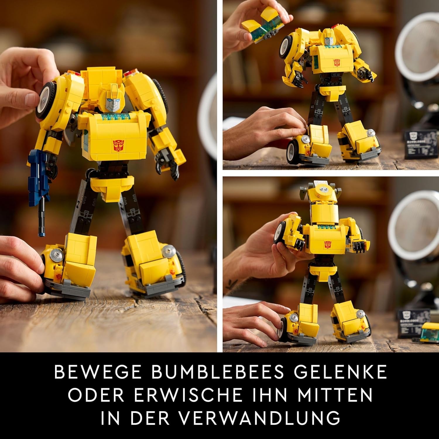 LEGO Icons Transformers Čmelák, Dospělý sběratelský robot akční figurka, Filmová stavebnice pro fanoušky sci-fi, Lze přeměnit na auto, Dobrodružná hračka 10338 Stavebnice Besuche den LEGO-Store