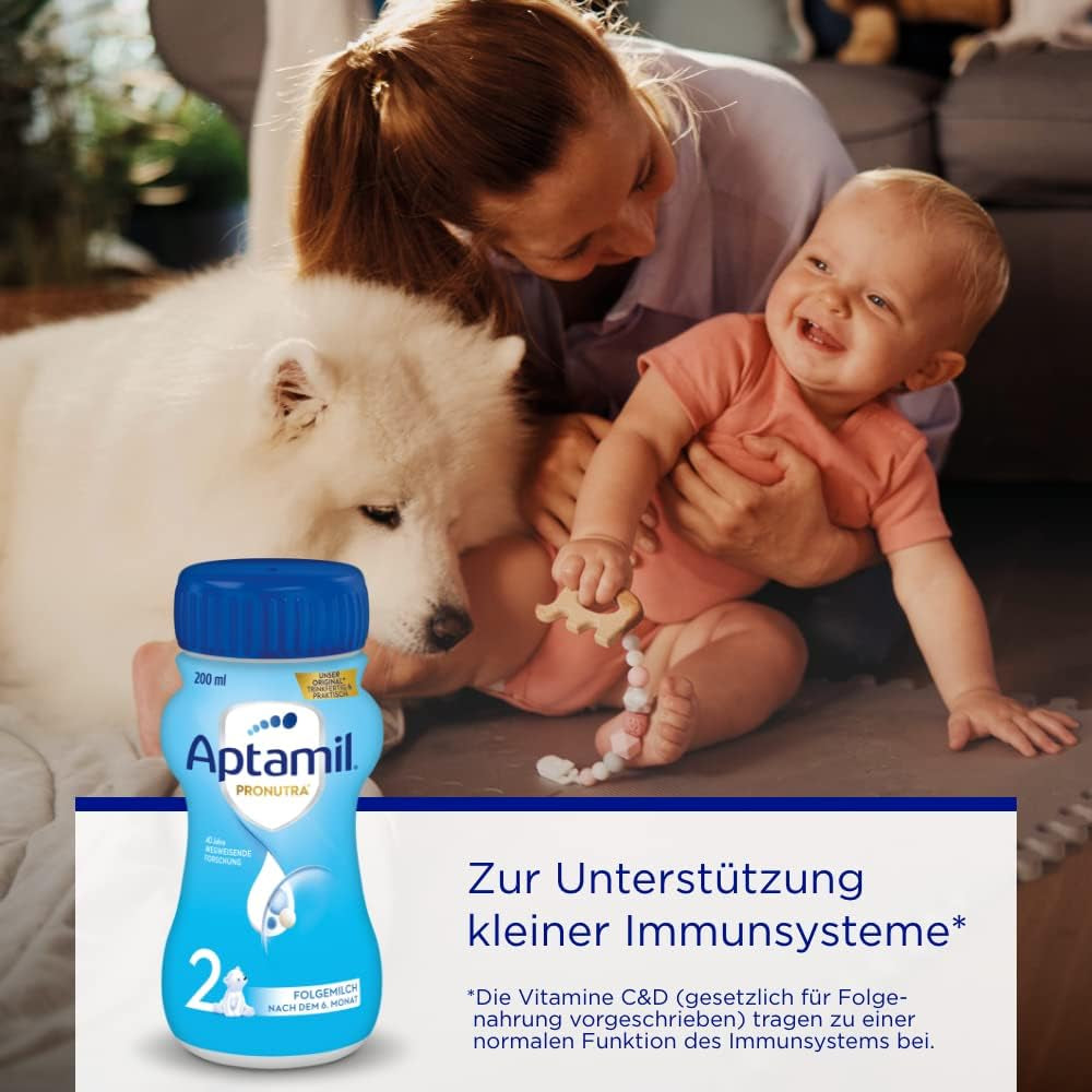 Aptamil Pronutra 2, pokračovací mléko po 6 měsících, kojenecké mléko připravené k pití (4 x 200 ml)