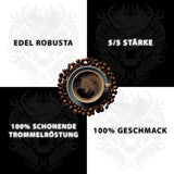 Black Dragon Espresso 100% Robusta - Extra silná pražená kávová zrna - Velmi silná a plná káva s vysokým obsahem kofeinu - Velmi silné espresso