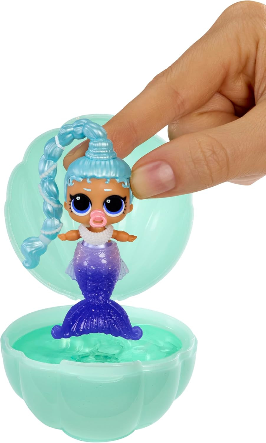 LOL Překvapení! Kouzelné baby Sisters proměny mořské panny – Ocas mořské panny měnící barvu s Clam Ball pro vystavení, 6 sběratelských panenek – věk 4+
