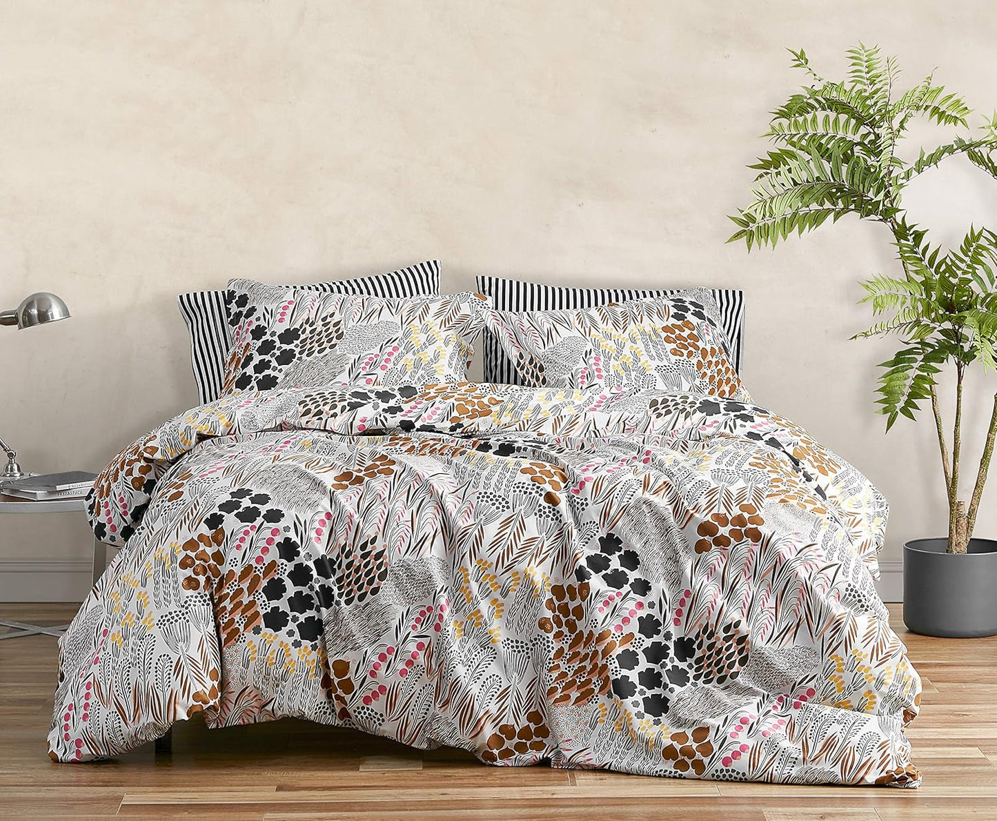 MARIMEKKO Queen ložní souprava, bavlněné perkálové povlečení s odpovídajícími povlaky na polštáře, celoroční domácí dekorace (Pieni Letto, vícebarevná, královna postel) Přikrývky a přikrývky Naty Shop Regina