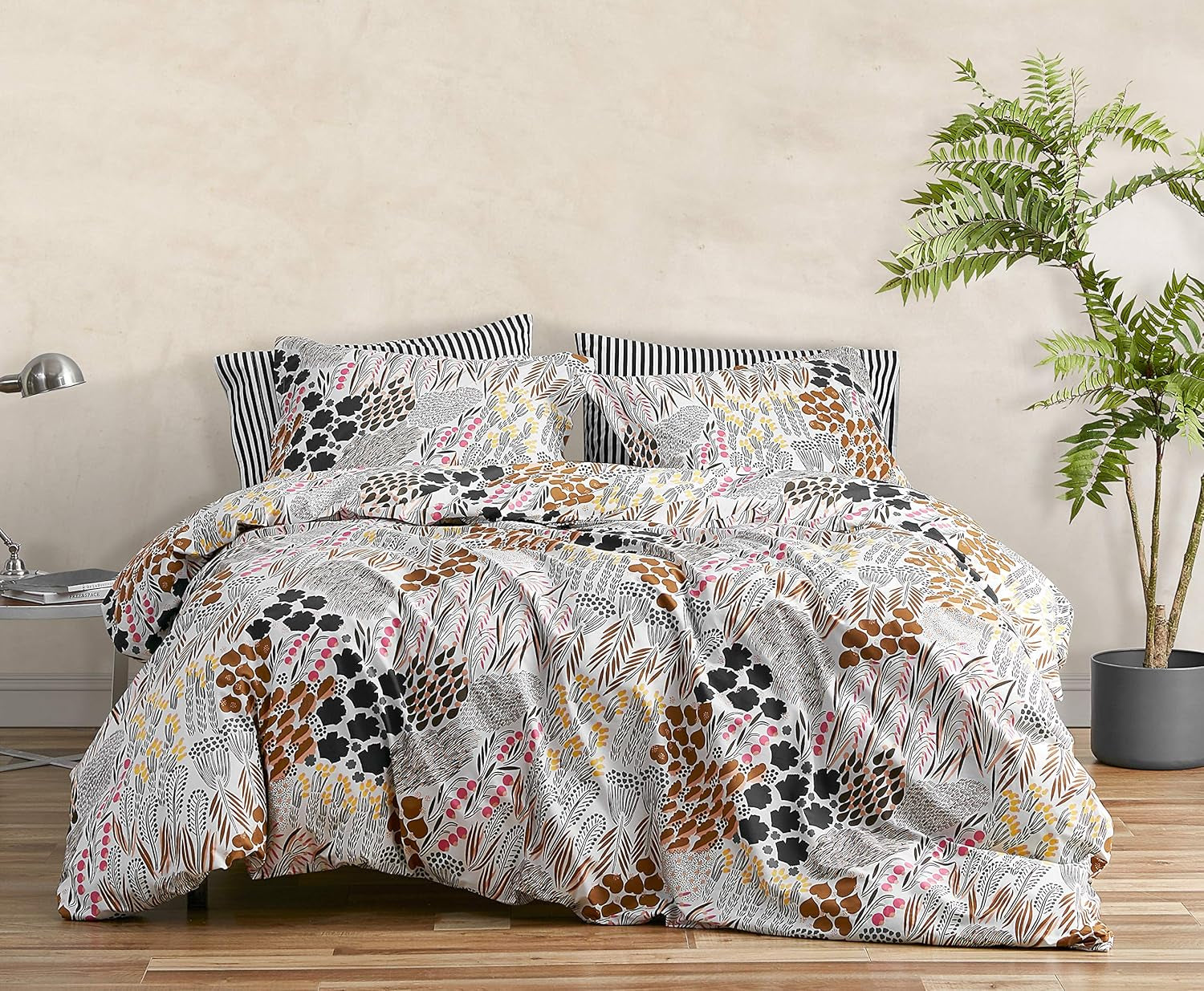 MARIMEKKO Queen ložní souprava, bavlněné perkálové povlečení s odpovídajícími povlaky na polštáře, celoroční domácí dekorace (Pieni Letto, vícebarevná, královna postel) Přikrývky a přikrývky Naty Shop Regina