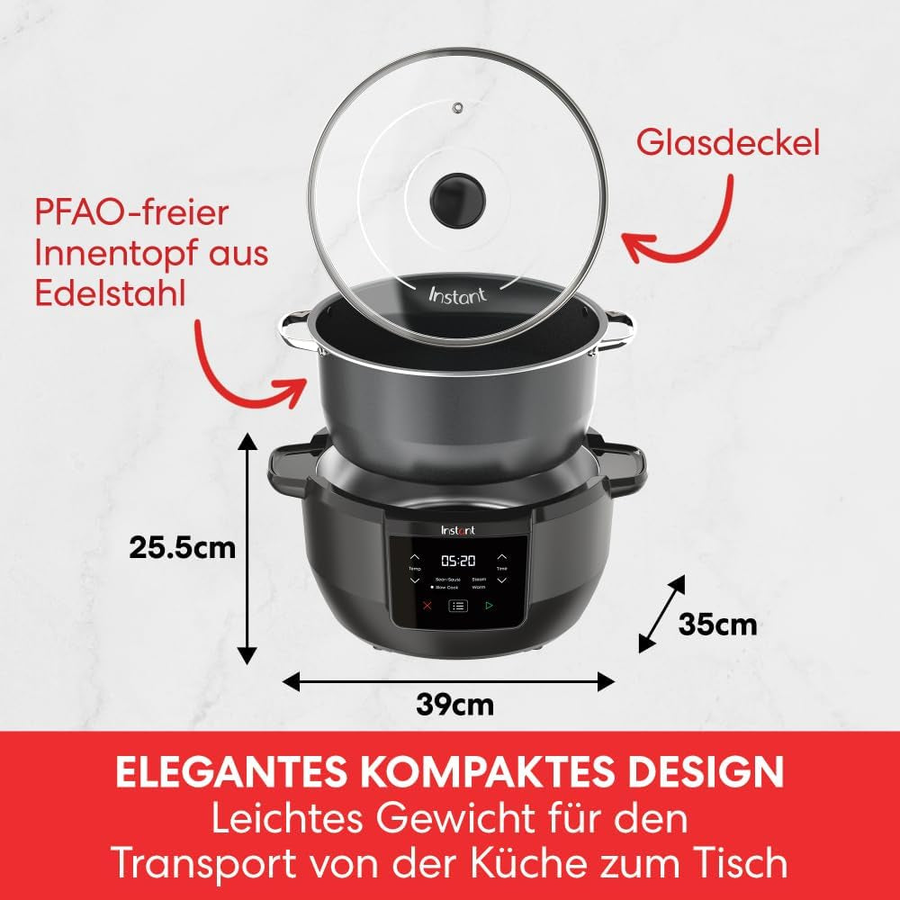 Instant hrnec Superior pomalý hrnec, 7,1l multivařič, 4 funkce vaření, 800W pomalý hrnec Naty Shop