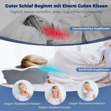 SAHEYER ortopedický polštář šíjová opěrka polštář hlavový polštář, ergonomický šíjový polštář boční spací polštář 60 X 40 X 13/11 cm polštář z paměťové pěny pro spaní na boku, záda a žaludek Krční ortopedické polštáře Naty Shop
