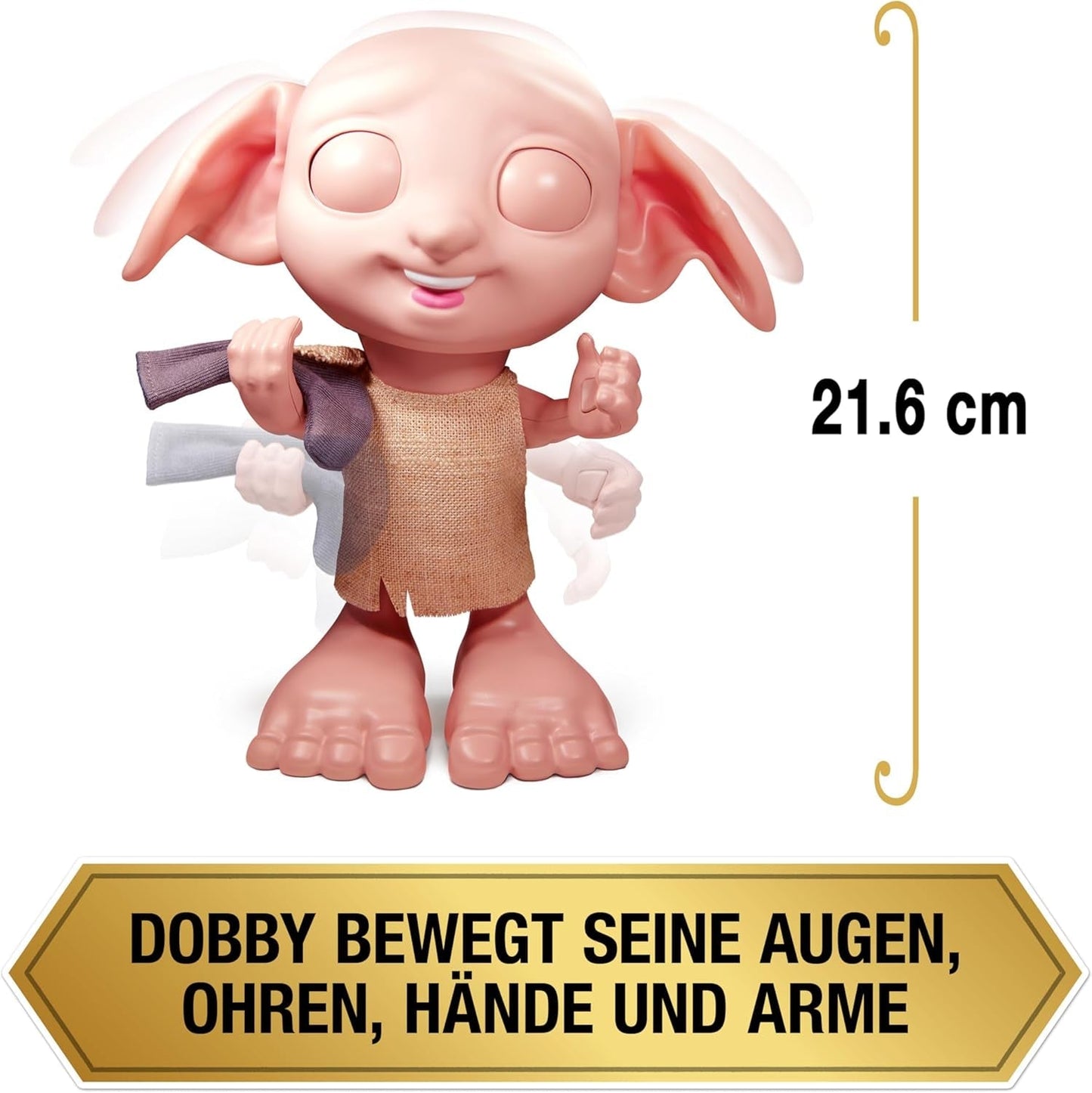 Kouzelnický svět Harry Potter - Interaktivní panenka Dobby House Elf s více než 30 zvuky, větami a pohyby, německo-italská, hračka pro 6 let, fanouškovský článek Panenky Naty Shop