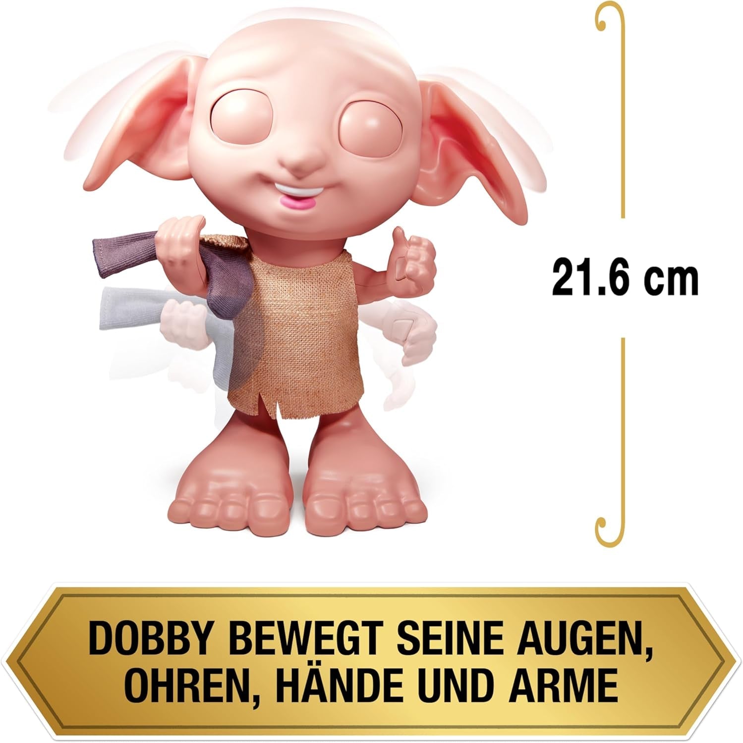 Kouzelnický svět Harry Potter - Interaktivní panenka Dobby House Elf s více než 30 zvuky, větami a pohyby, německo-italská, hračka pro 6 let, fanouškovský článek Panenky Naty Shop