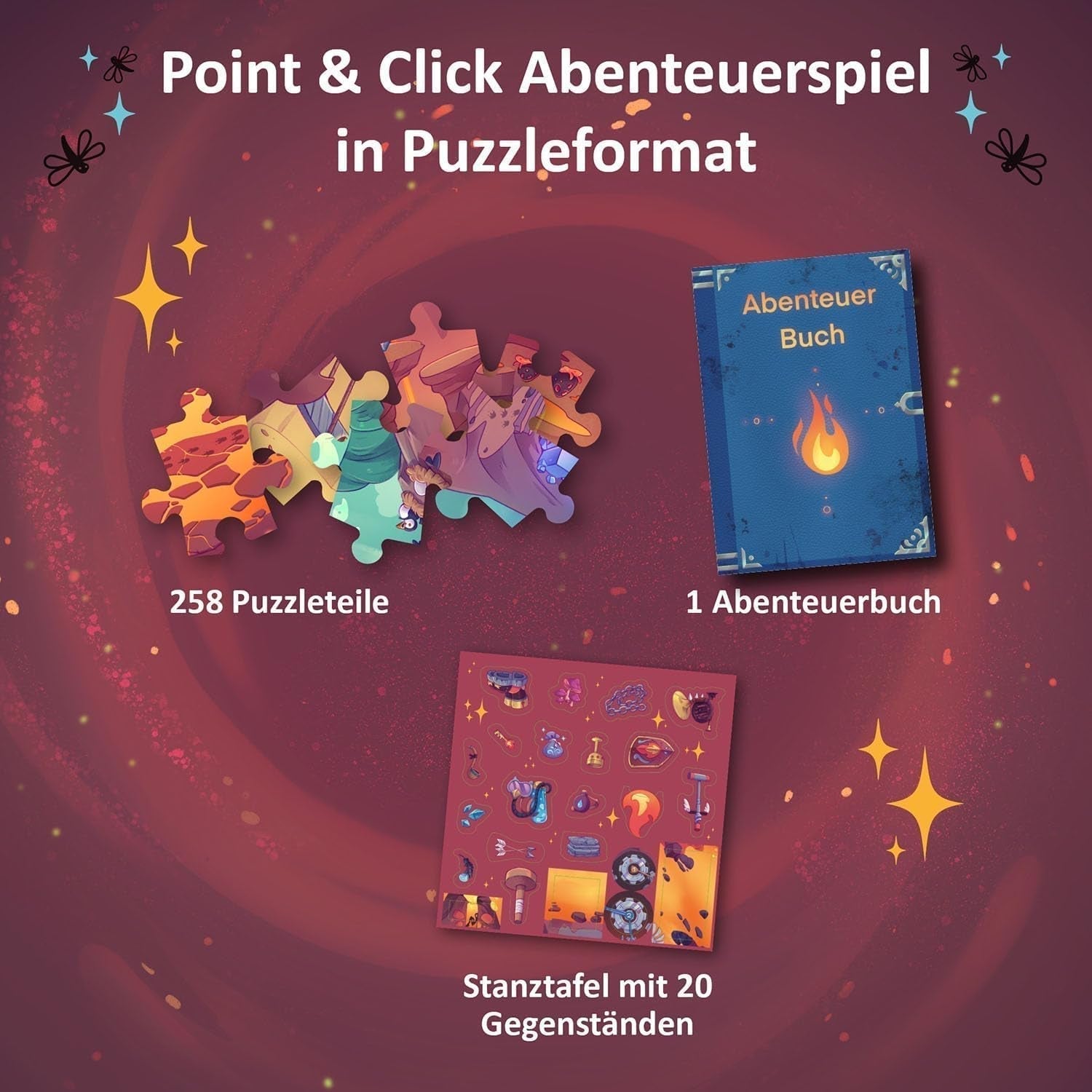KOSMOS 684853 Den Tiefen Des Vulkans Dobrodružné puzzle, 258 dílků, interaktivní dobrodružné puzzle pro děti 8+, objevte dobrodružný příběh s každým dílem puzzle Puzzle Naty Shop