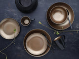 CreaTable, 23598, GLAMOUR Series – zlatá, 16dílná sada nádobí, porcelánová kombinovaná služba, vhodné do myčky a mikrovlnné trouby, kvalitní výroba