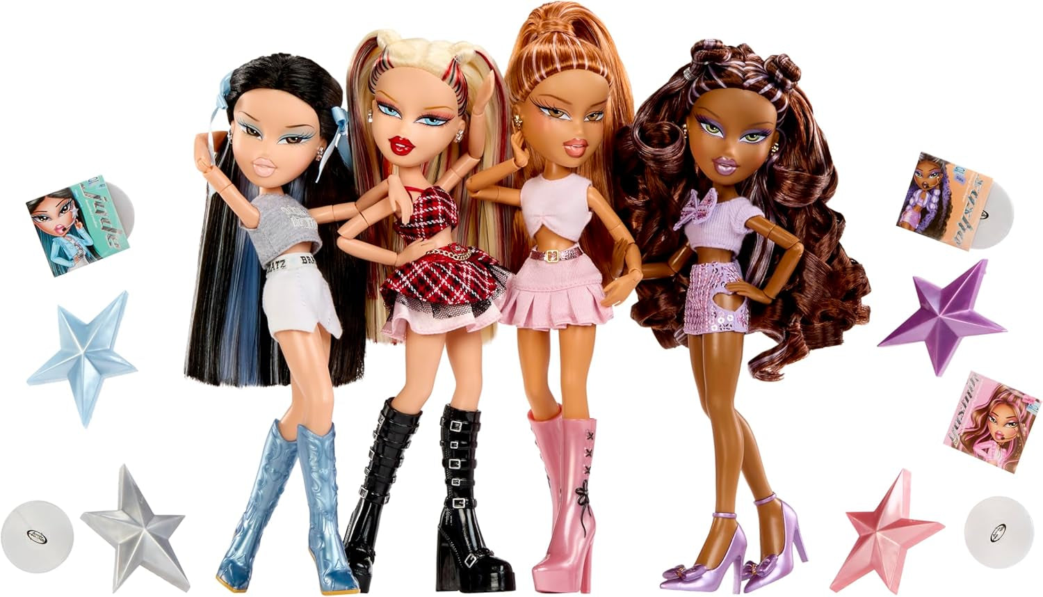 BRATZ Pop Starz Yasmin – Módní panenka se sběratelským kouzlem, oblečením a hudebními doplňky