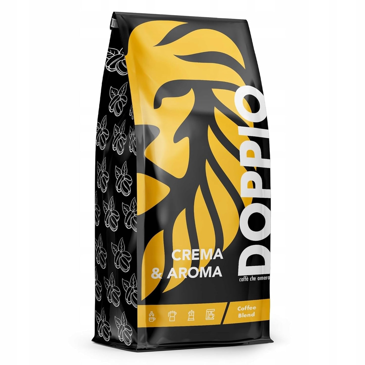 Doppio Cream & Flavor 1KG | Kávová zrna 80% Arabica a 20% Robusta | s tóny kakaa, ořechů a karamelu | Čerstvé a středně propečené, nízká kyselost | na espresso | Modrá káva Orca