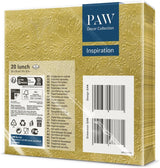 PAW - 3vrstvé ubrousky (33 X 33 cm) I 20 kusů I Ideální pro narozeniny, večírky, svatby, přijímání a svátky I Barevné papírové ubrousky - zvláštní příležitosti, ozdoby I Inspirace Classic (zlatá)