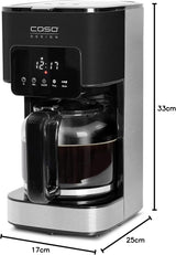 Espresso kávovar CASO Coffee Taste and Style s permanentním filtrem, 1,5 l, optimální teplota spařování 92-96 °C, systém proti odkapávání, optimalizovaná spařovací hlava, nerez, 12 šálků