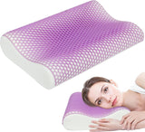 HOMCOM Polštář z paměťové pěny Polštář na krk s odnímatelným potahem 2 Výška Ergonomický 2S citlivý polštář na krk pro různé polohy spaní 60x40 cm Krémově bílá