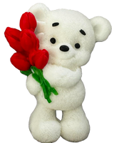 Jedlá cukrová dekorace, Medvídek s tulipány Dekorace od Naty Shop Sugar Paste