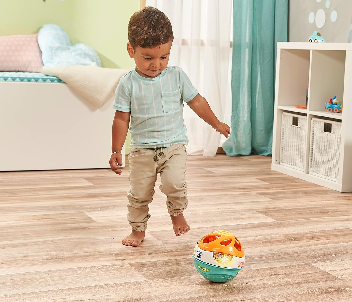 Kouzelný hudební míč Vtech Baby 3 v 1 Samohybná hudba na hraní Interaktivní hračka pro děti 9-36 měsíců Barevné hračky pro miminka Naty Shop