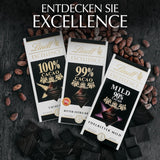 Lindt EXCELLENCE 99% Kakao - Edelbitter-Chocolate | 50 G Tafel | Extra Kräftige Hořká čokoláda | Zesilovač Kakao-Geschmack | Hořká čokoláda | Veganská čokoláda | Schokoladengeschenk Naty Shop