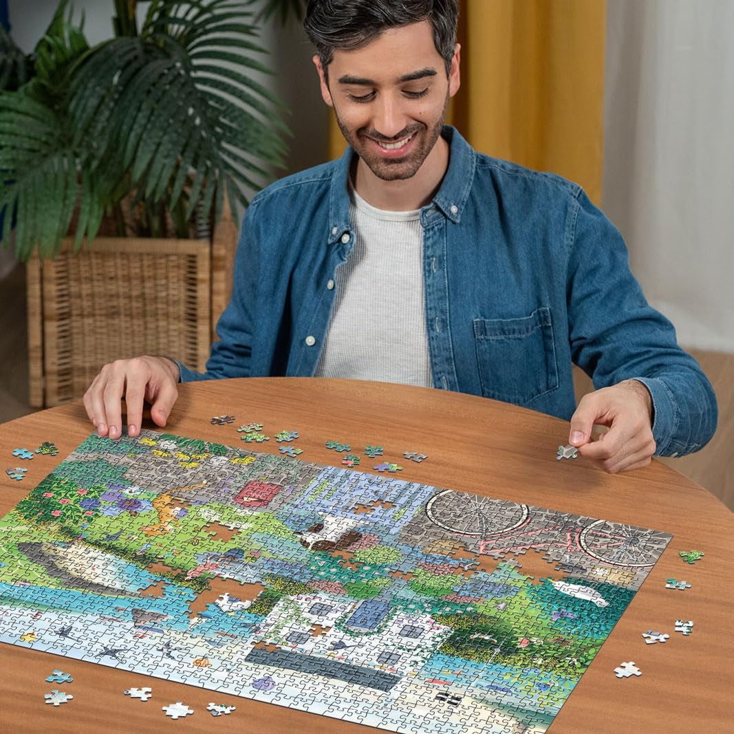 Ravensburger Puzzle 12001104 - Coastal Cottage- skládačka 1000 dílků pro dospělé a děti od 14 let Puzzle Naty Shop